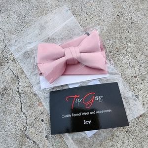 Brand New Rose Gold boys clip bow tie